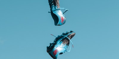 Turquoise football boots