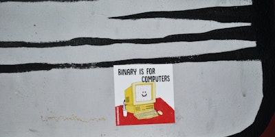 'Binary is for computers' sticker