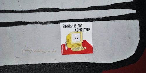 'Binary is for computers' sticker