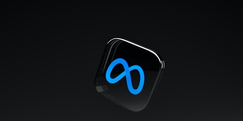 3D Meta logo on black background