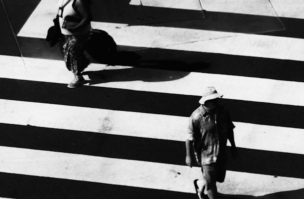 People walking on crossing
