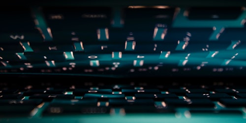 Blurry reflection of Macbook keyboard