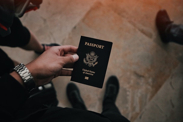Person holding a passport