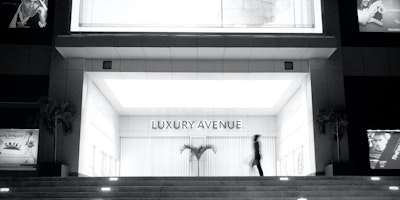 Luxury store in black and white