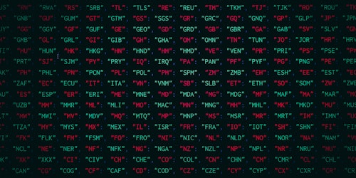 Randomized red and green letters on black screen