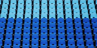 Blue sports stadium chairs