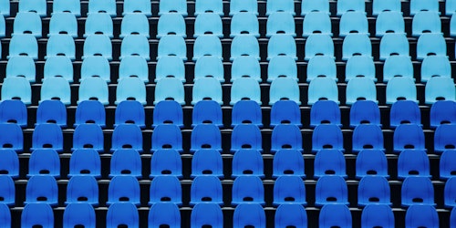 Blue sports stadium chairs