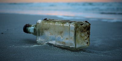 Bottle washed up on shore