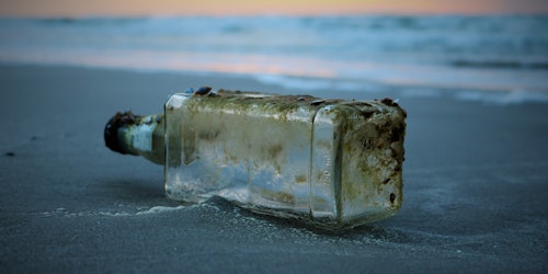 Bottle washed up on shore