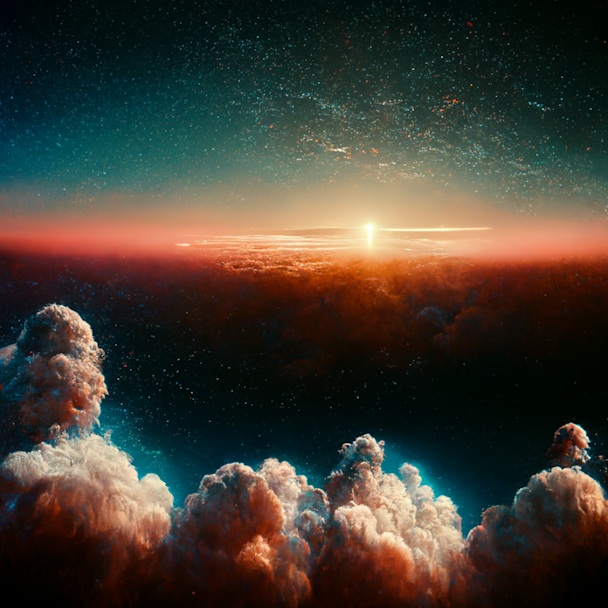 AI generated image of sky-scape using prompt: limitless inspiration, amazing sky, hyper realistic, ultra detail, octane, render, cinematic, vivid, vibrant