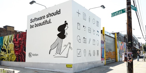 Billboard advertising Notion - a collaborative workspace 