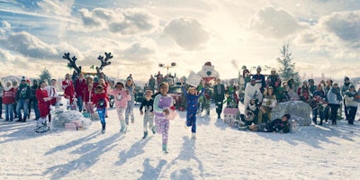 asda christmas ad still showing people running down snowy mountain