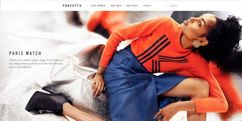 Farfetch's homepage