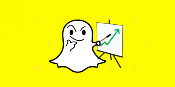 Picture of Snapchat ghost logo with stock screen