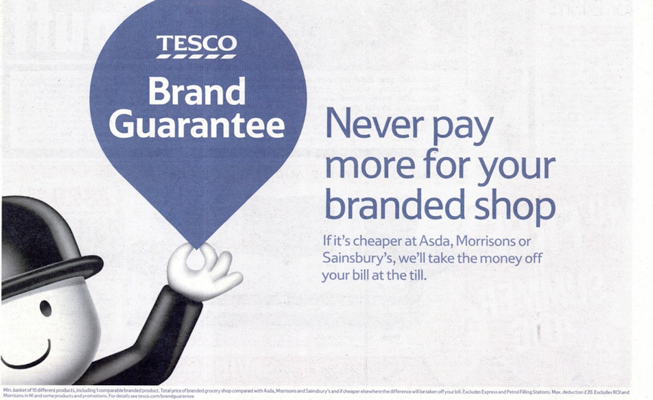 Tesco Brand Guarantee ad vetoed by ASA following Sainsbury's complaint