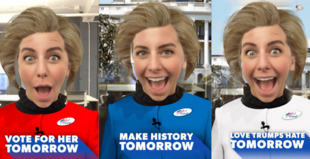 Hillary Clinton makes history as she gets her own Snapchat Lens ahead of polling day