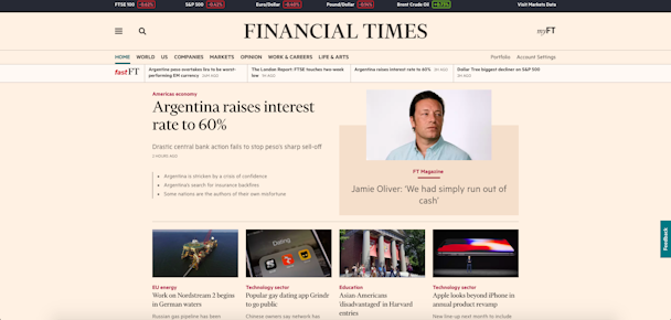 FT homepage