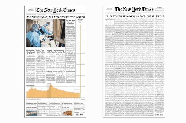 NYT front pages 2020