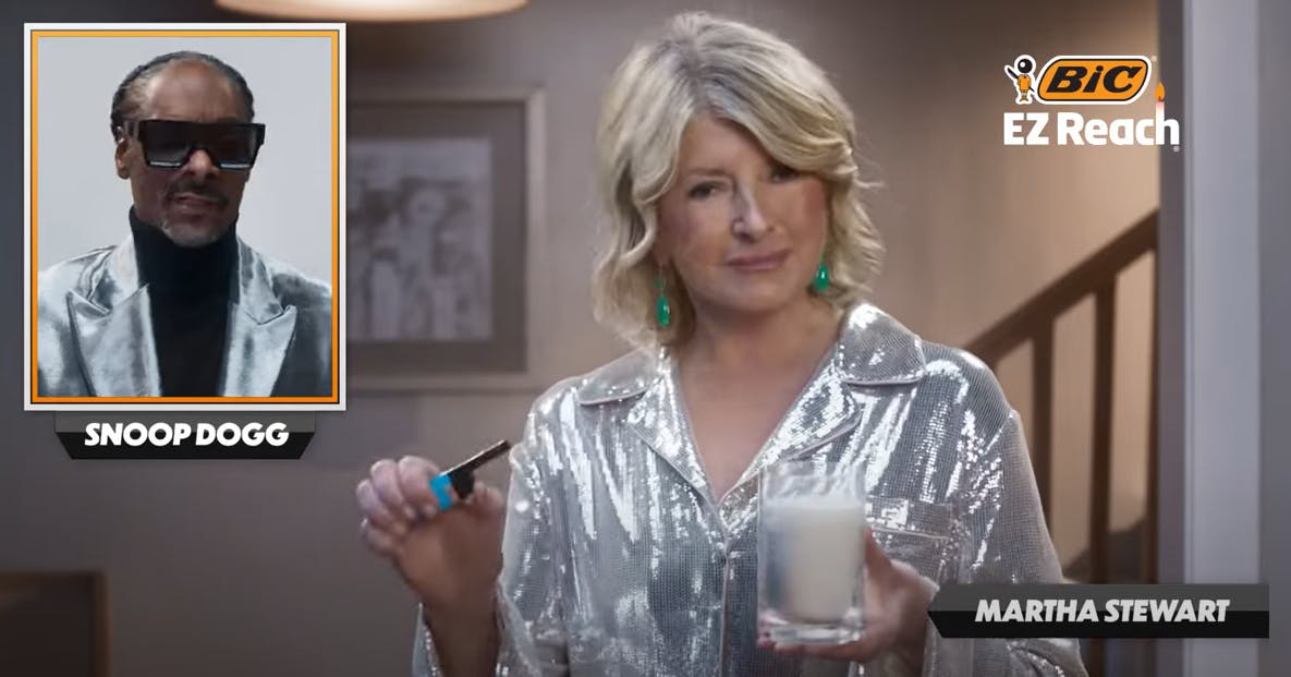 Snoop rates Martha Stewart’s candle lighting form in Bic’s nod to the