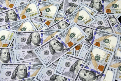 Dollar bills representing successful commerce