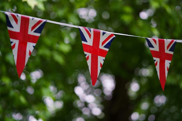 A row of Union Flag bunting
