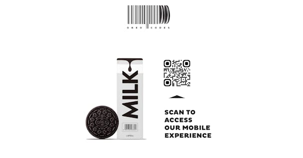 Artwork from the OREOCodes campaign which draws similarity in appearance between Oreos and a barcode Artwork from the OREOCodes campaign which draws similarity in appearance between Oreos and a barcode