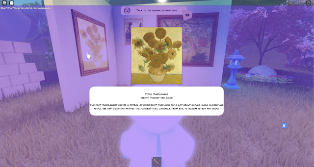 The painting 'Sunflowers' as seen in the new National Gallery metaverse experience