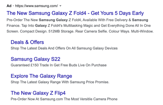 Samsung search engine results