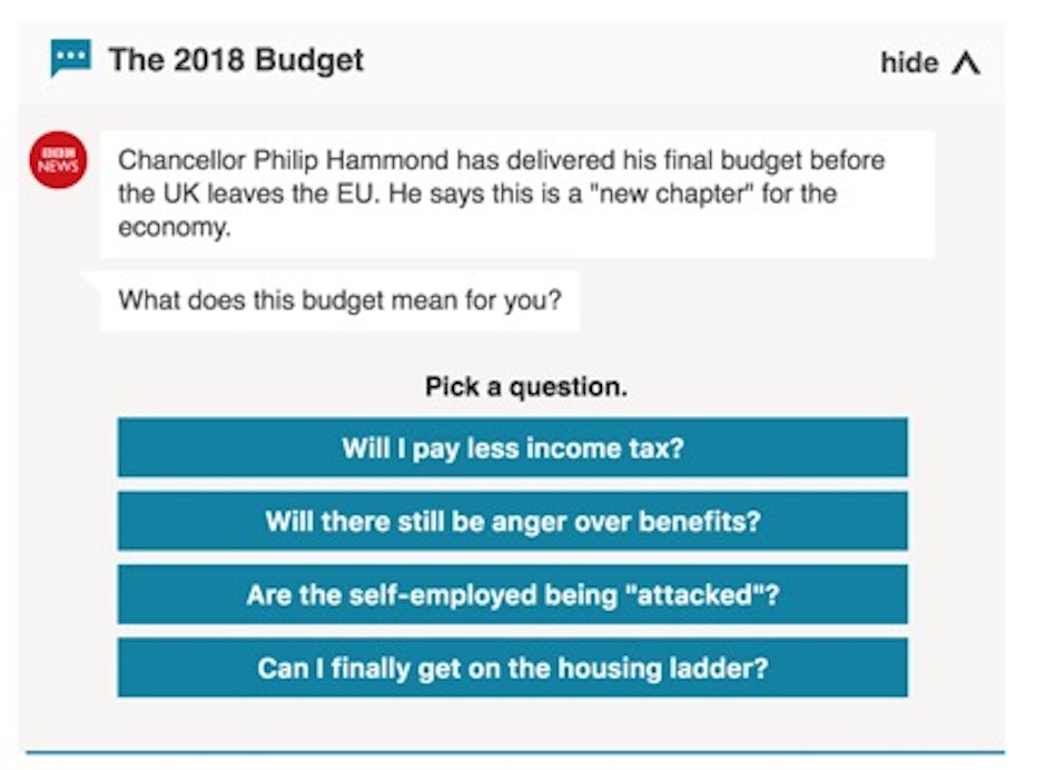The BBC uses data journalism to help users figure out how proposed budget changes will affect them. 