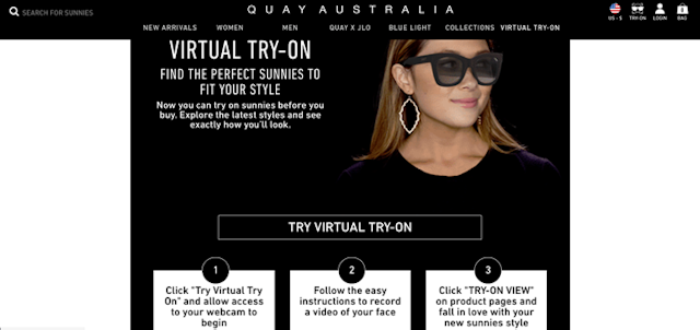 Quay Australia is among some retailers using VR to allow customers to try online before making a purchase.