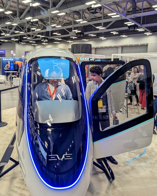 The unnamed Eve aircraft at SXSW 2023