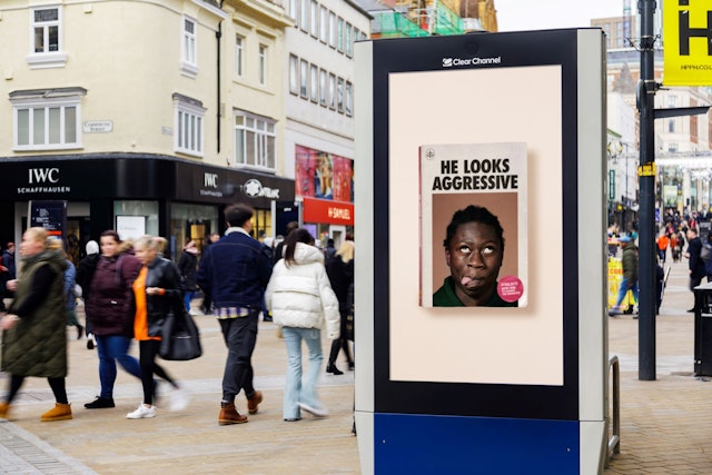 Outdoor ad depicting racial bias