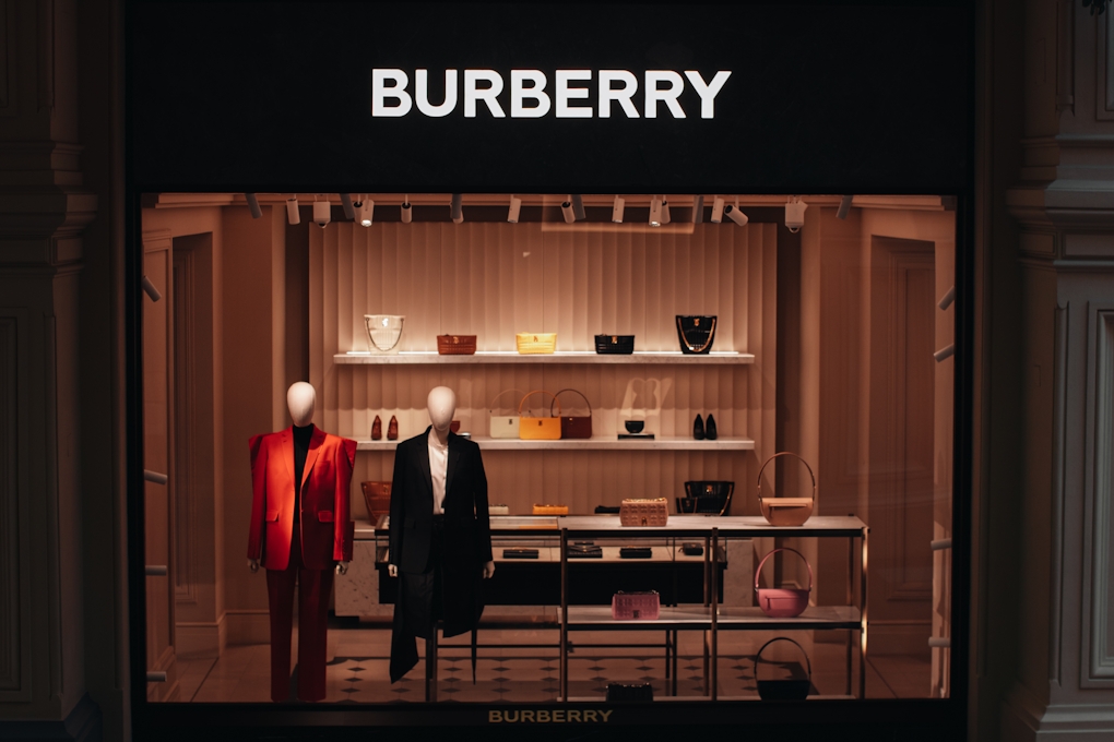 Burberry logo instore Burberry logo instore