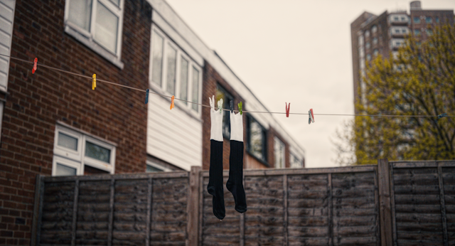Socks on clothesline