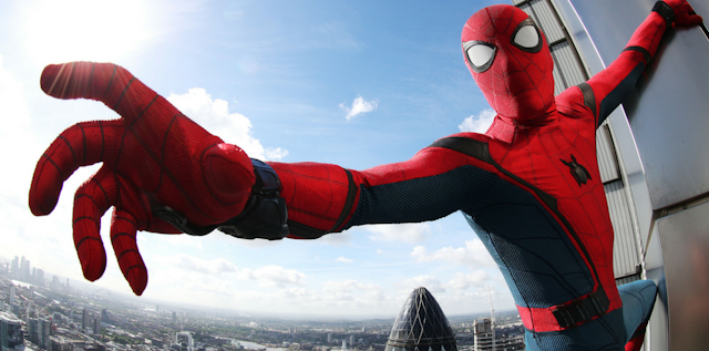 Spider-Man dangles from London’s heights in Homecoming stunt