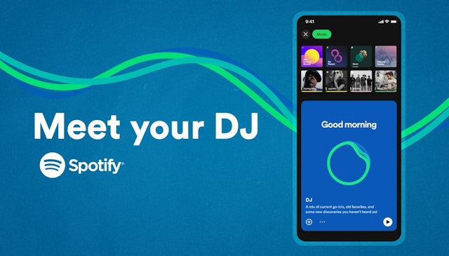 Screengrab of Spotify's 'Meet Your DJ' AI feature