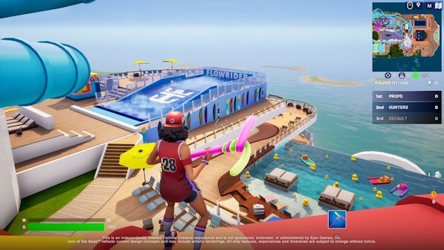 Another view of the Icon of the Seas recreated in Fortnite Creative