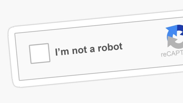 ReCaptcha pop-up with the words 'I am not a robot'