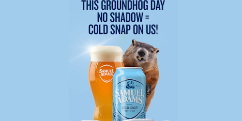 groundhog with samuel adams beer
