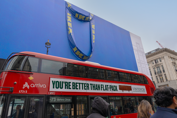 A Vinterior bus on Oxford Street