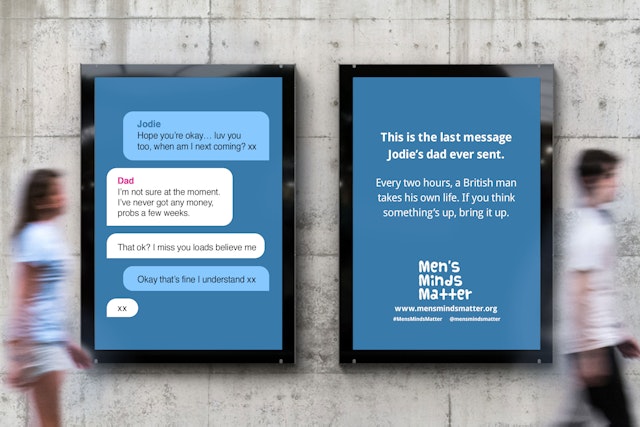 Text messages as part of Men's Minds Matter and Media Bounty campaign