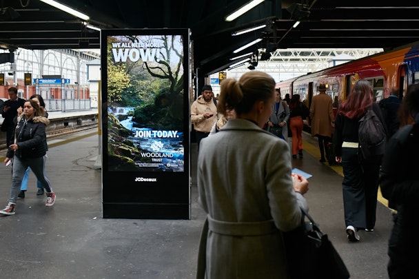Woodland trust OOH ad at a trainstation by JCDecaux